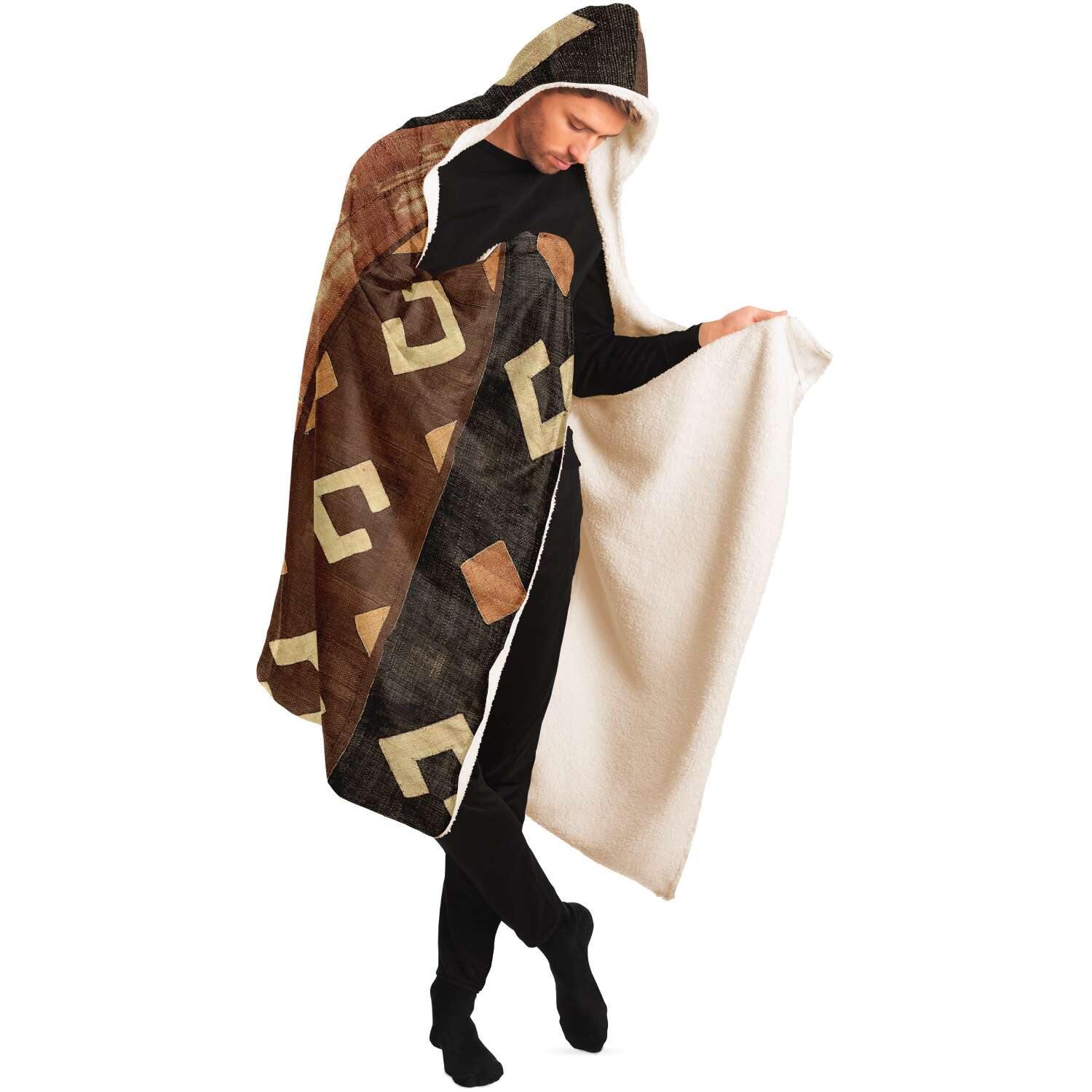 Kuba Cloth Inspired Hooded Blanket (The Congo)