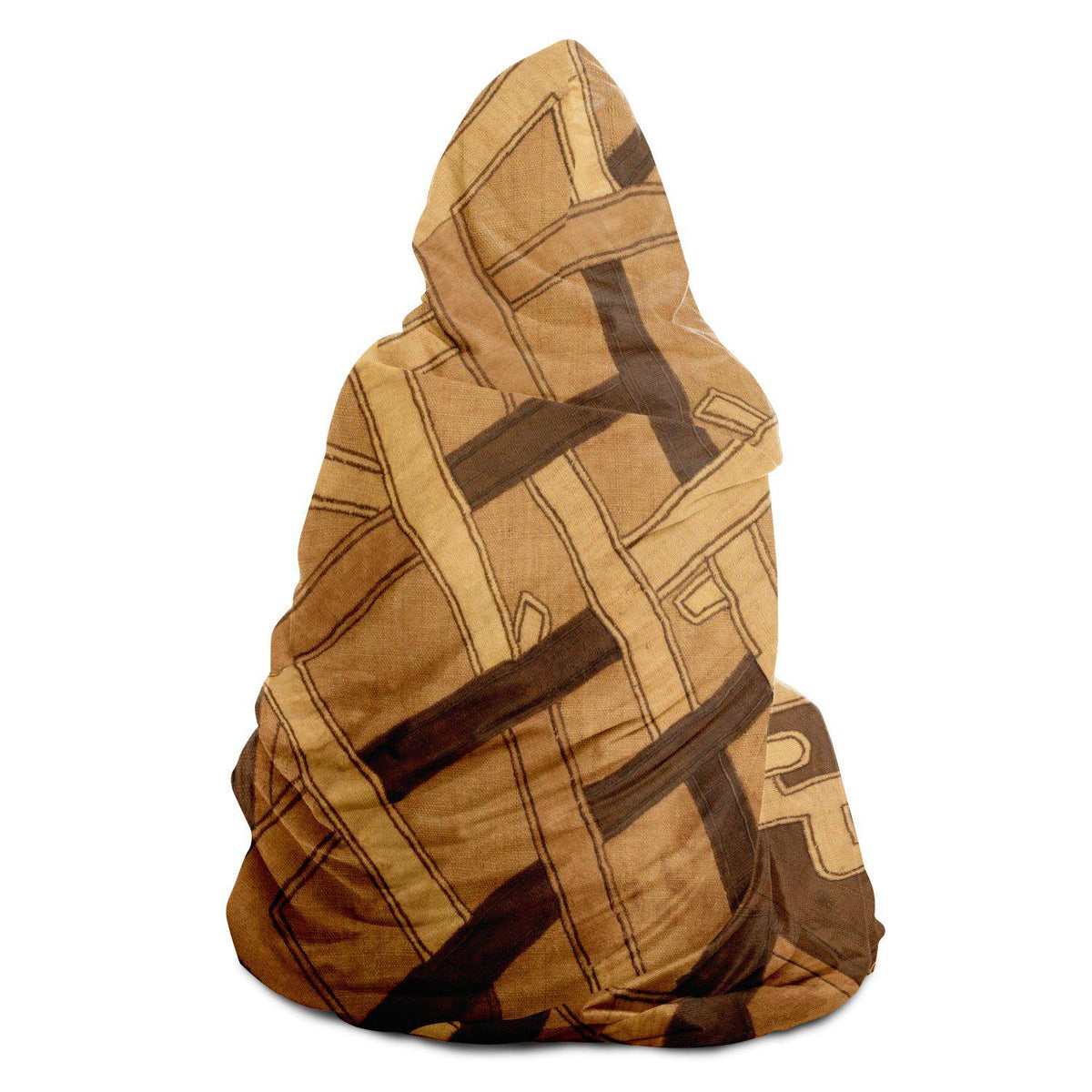 Kuba Cloth Inspired Hooded Blanket (The Congo)