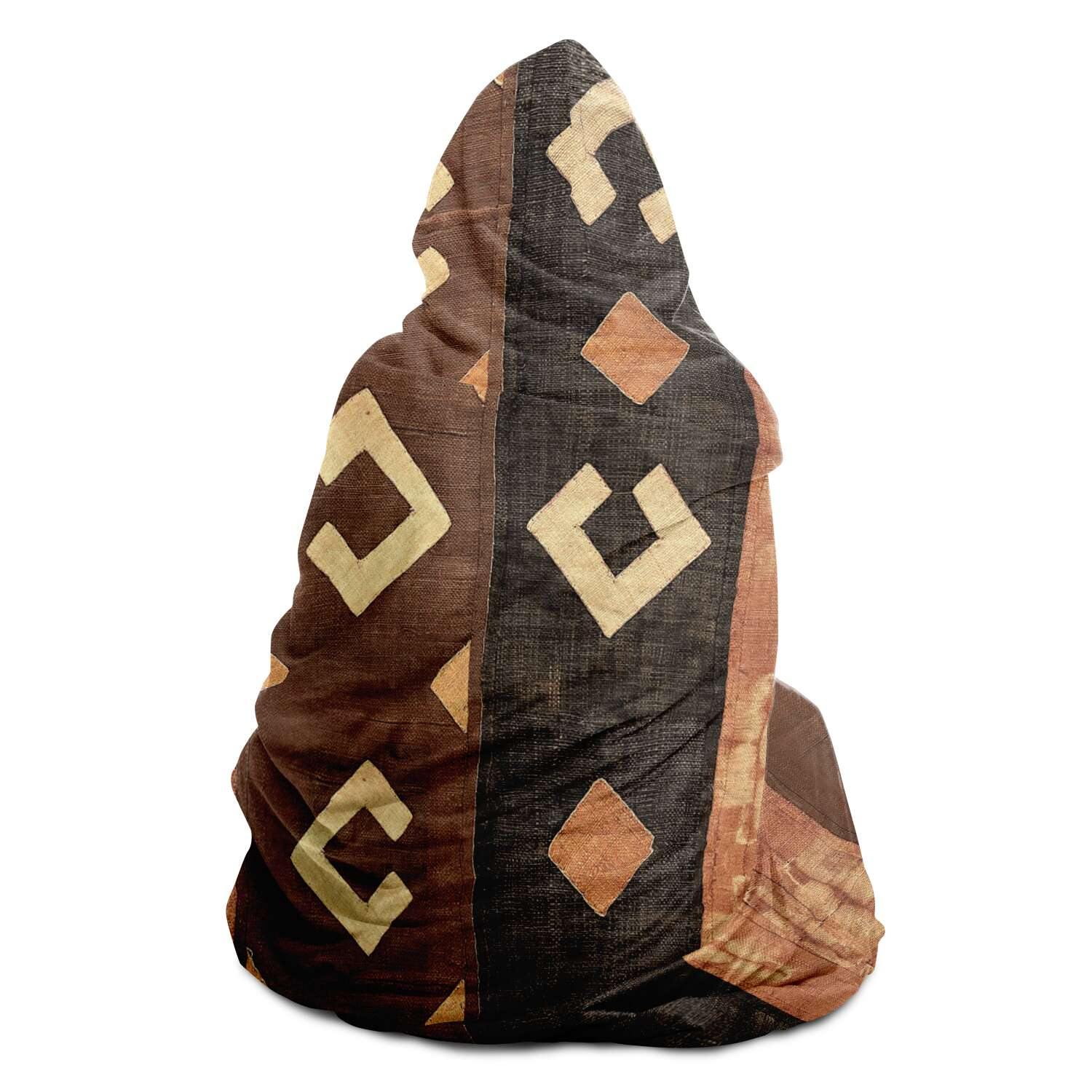 Kuba Cloth Inspired Hooded Blanket (The Congo)