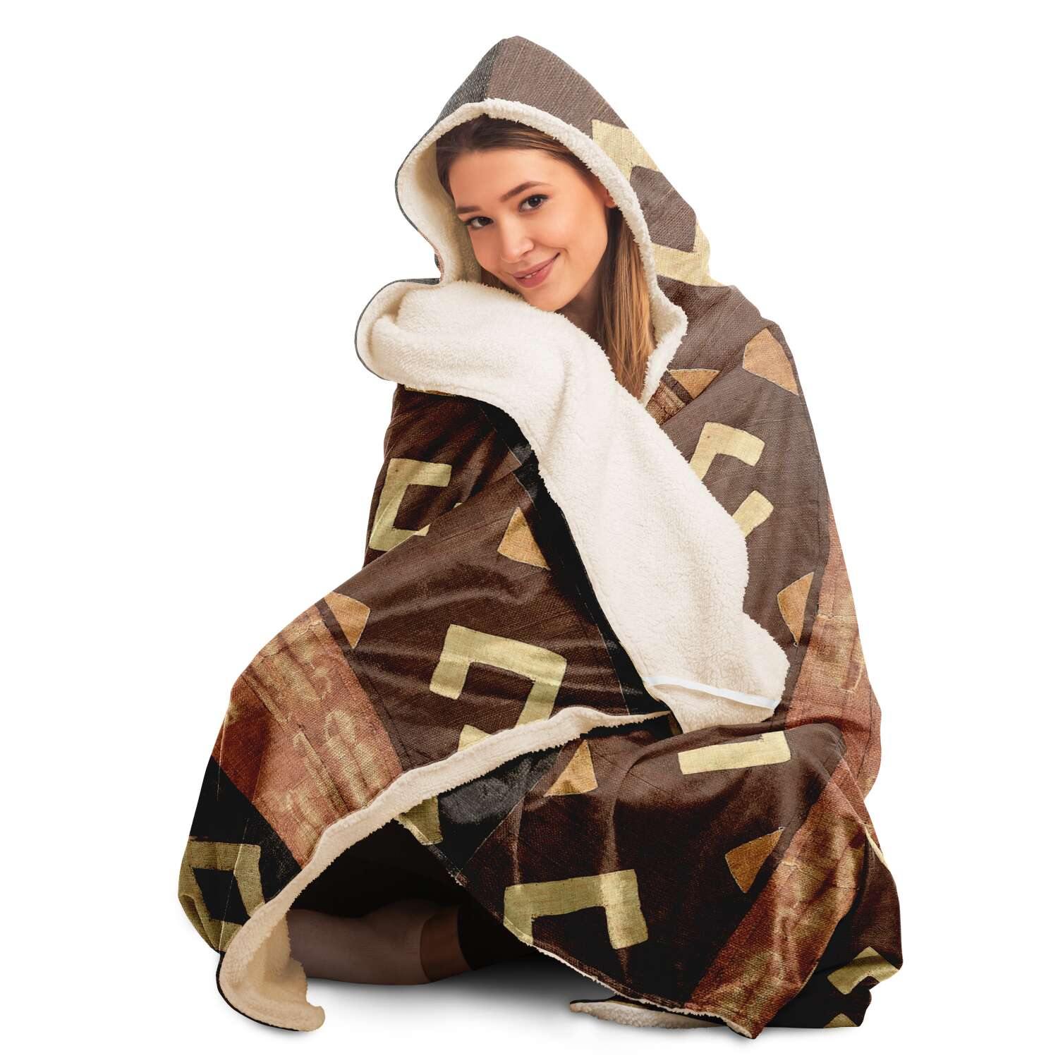 Kuba Cloth Inspired Hooded Blanket (The Congo)