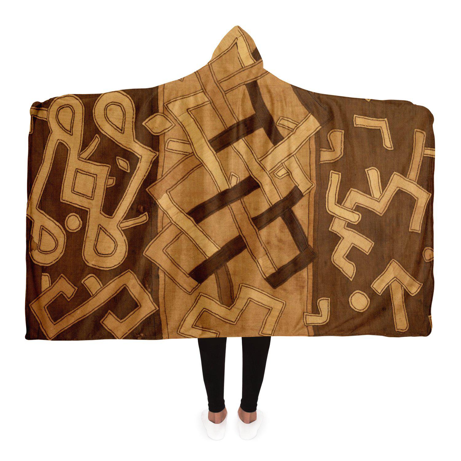 Kuba Cloth Inspired Hooded Blanket (The Congo)