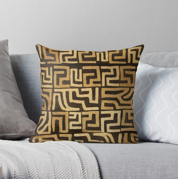 Kuba Cloth Pillow African Tribal Pillow Vintage Ethnic Afrocentric Sacred Surreal