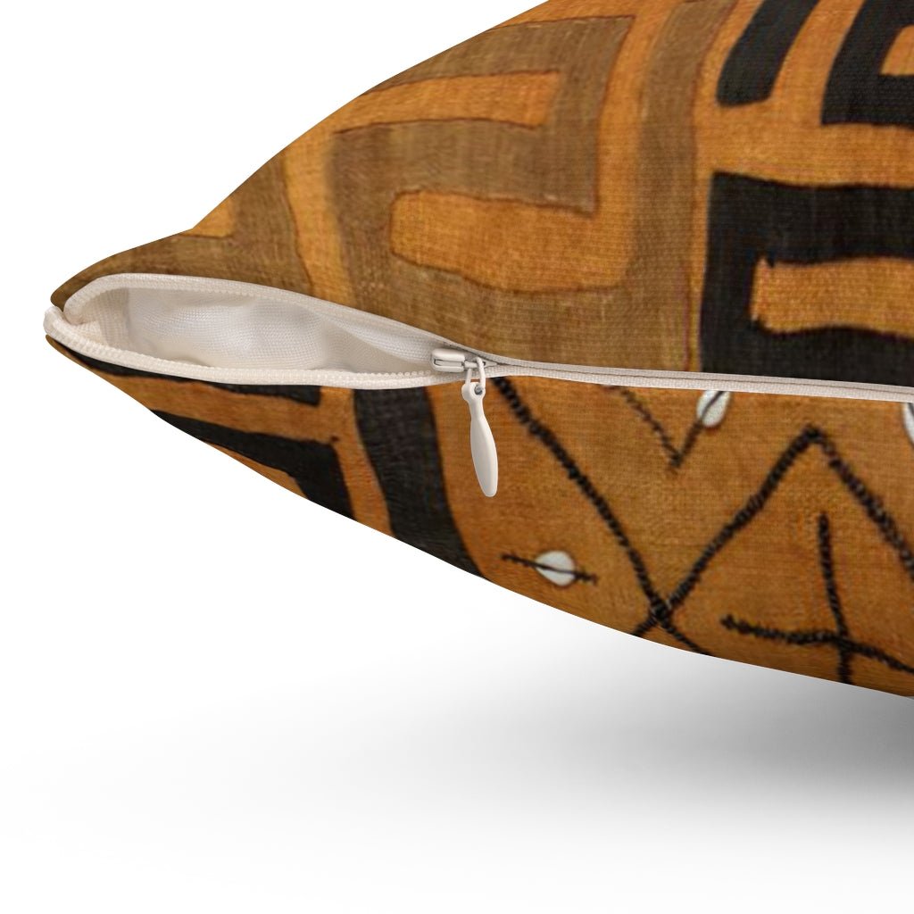 Home Decor Kuba-Cloth Pillow w/ Insert | African Bohemian Kente Cloth Mudcloth Kilim | Gift for Him Decorative Sacred Vintage Throw Pillow