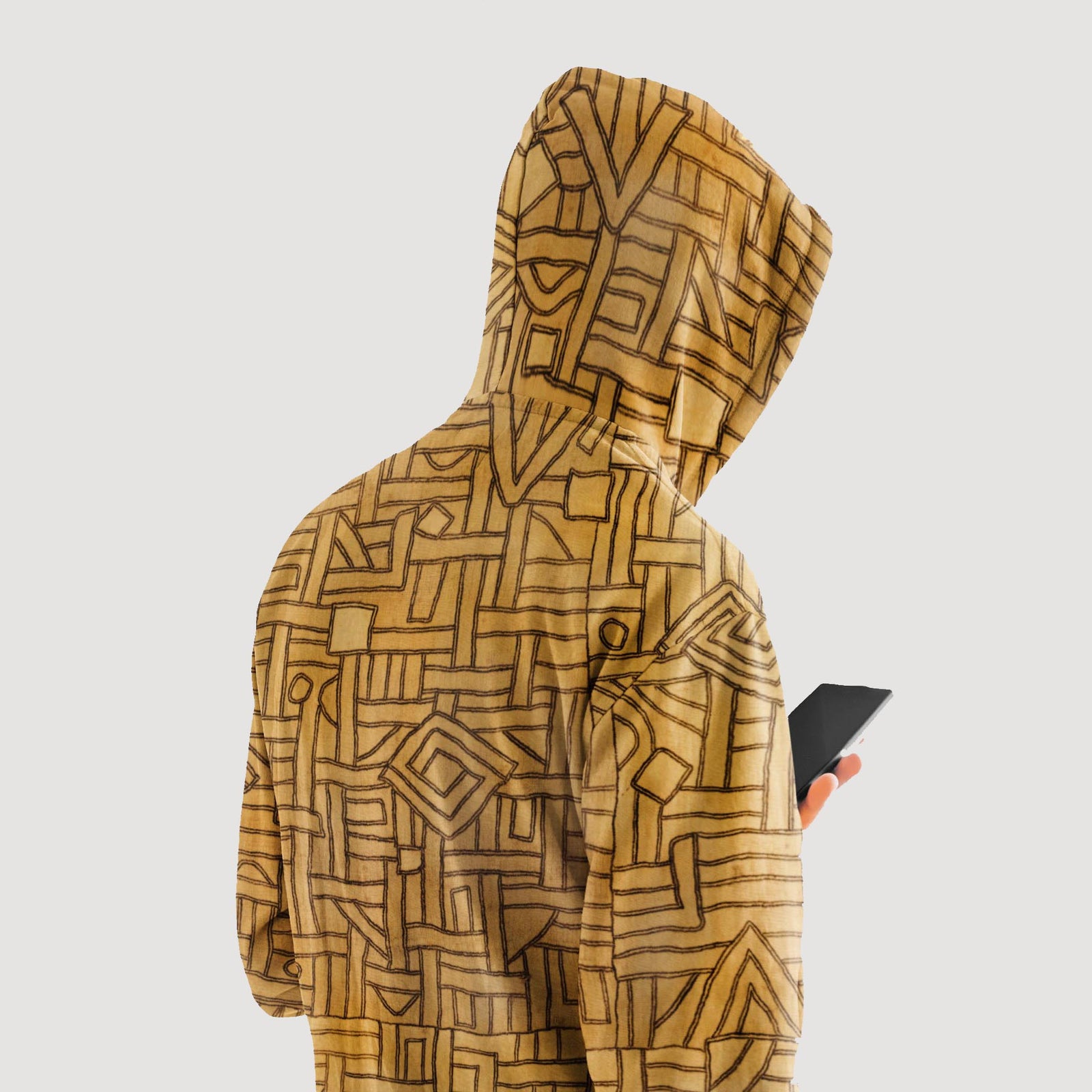 Tribal Hoodie Kuba Cloth Traditional Design | Tribal Hoodie