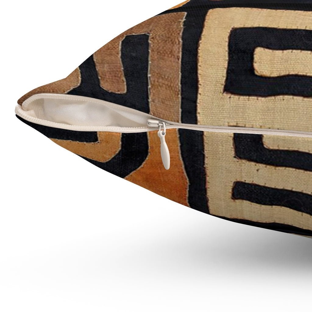 Kuba-Cloth Tribal African Pillow w / Insert | Bohemian Kente Cloth Mudcloth Kilim | Gift for Him Ethnic Decorative Throw Pillow
