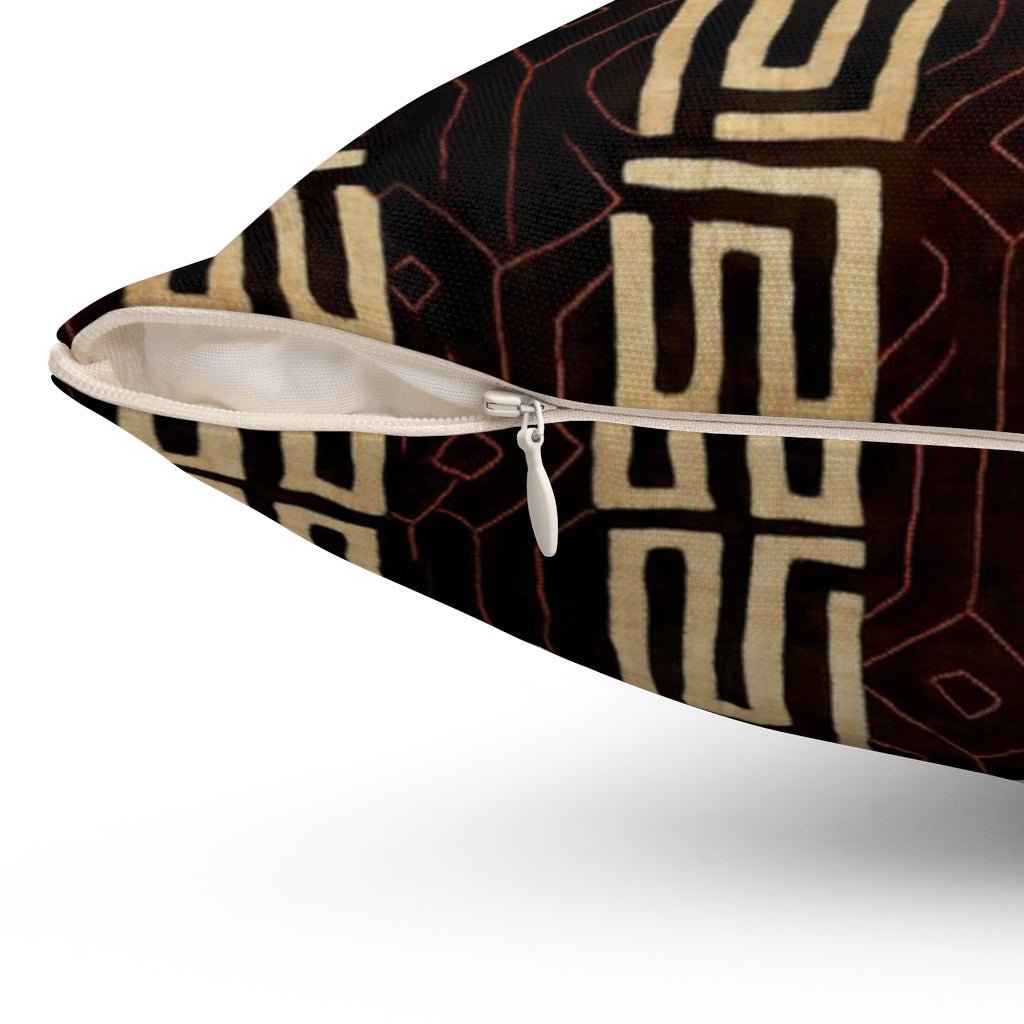 Kuba-Cloth Tribal African Pillow w/Insert | Kente Cloth Mudcloth Kilim | Bohemian Gift for Him Ethnic Decorative Throw Pillow