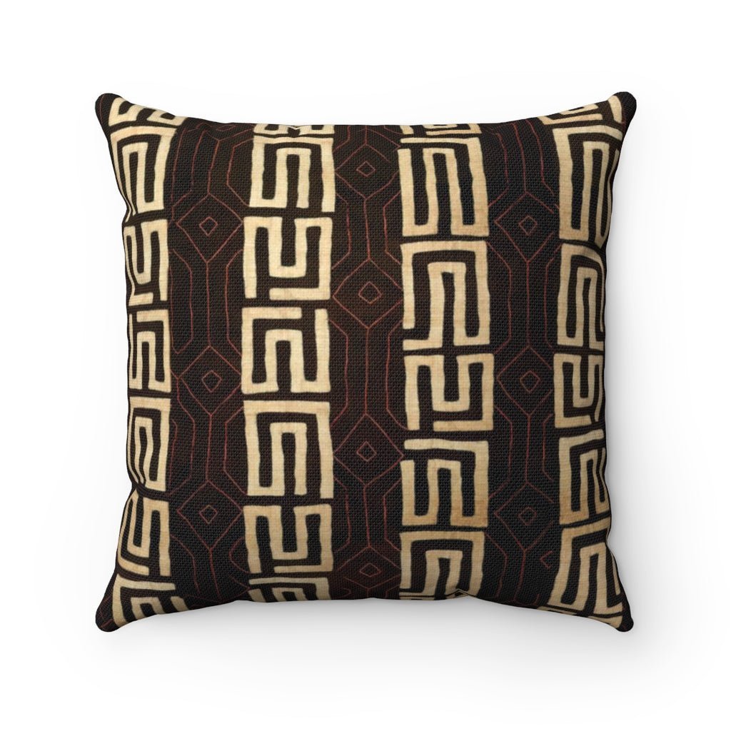 Home Decor Kuba-Cloth Tribal African Pillow w/Insert | Kente Cloth Mudcloth Kilim | Bohemian Gift for Him Ethnic Decorative Throw Pillow