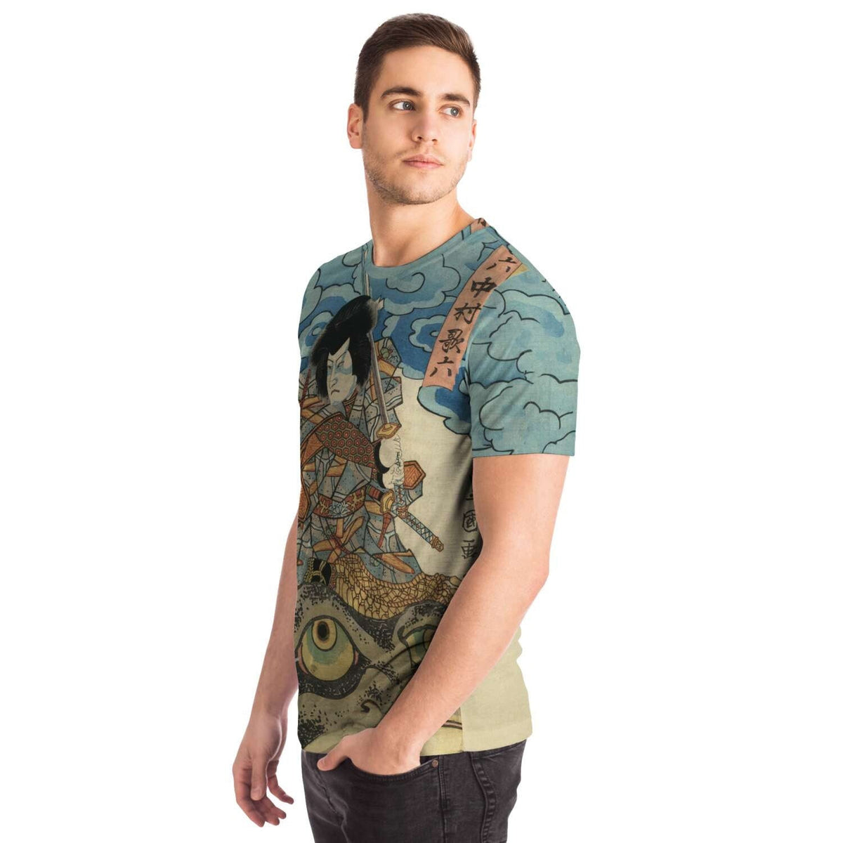 Kuniyoshi: Jiraiya and the Toad Japanese Mythology Ukiyo-e Woodblock Samurai Ronin Kawaii Cute Frog Graphic Art T-Shirt