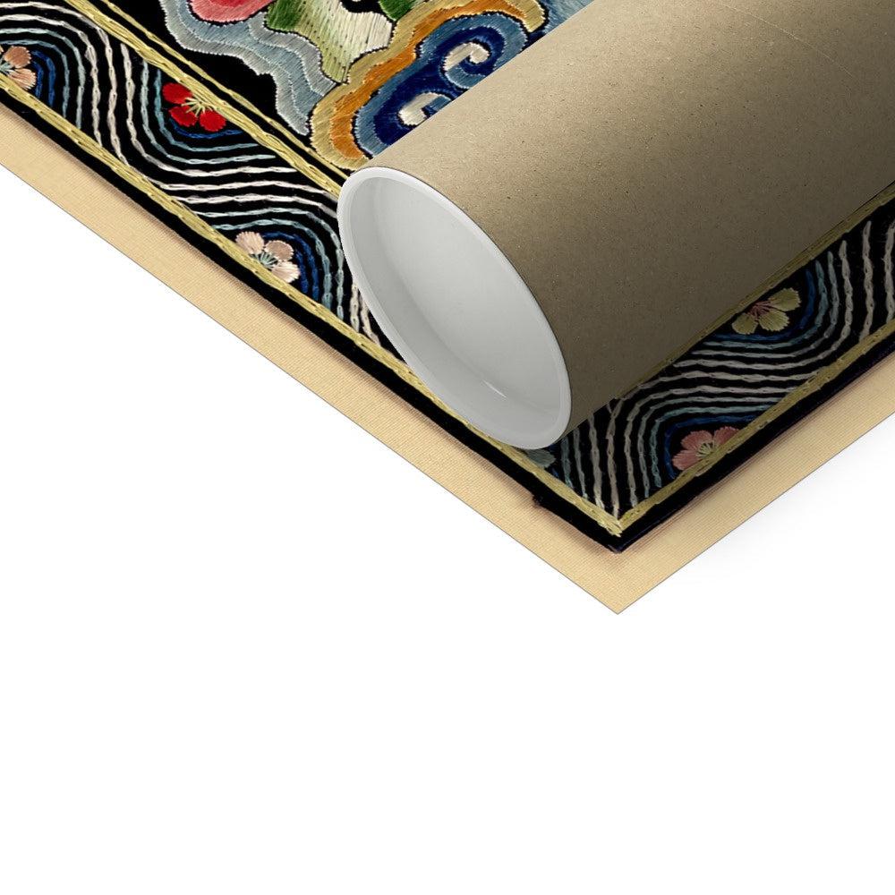 Leopard Silk Embroidery Design | Qing Dynasty Mandarin Square | Lion, Tiger, Jaguar Vintage Fine Art Print