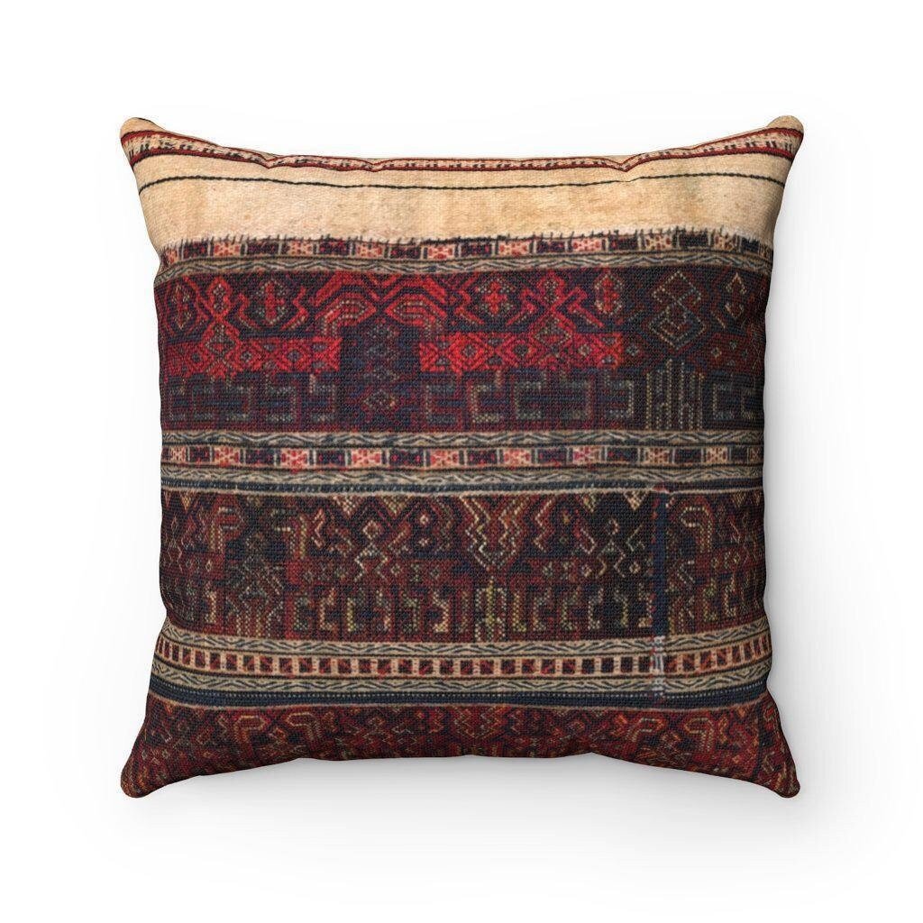Li Culture Inspired Tribal Pillow Ethnic Pillow Kilim Kuba African Asian Accent Throw Pillow