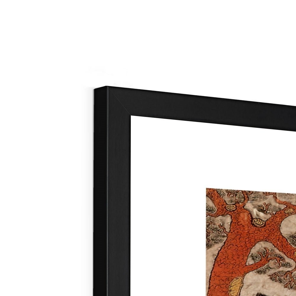 Magical Korean Tiger and Magpie | Classic Mythology Minhwa Painting | Bird Jungle Lion Leopard Home Decor | Cute Kawaii Framed Art Print