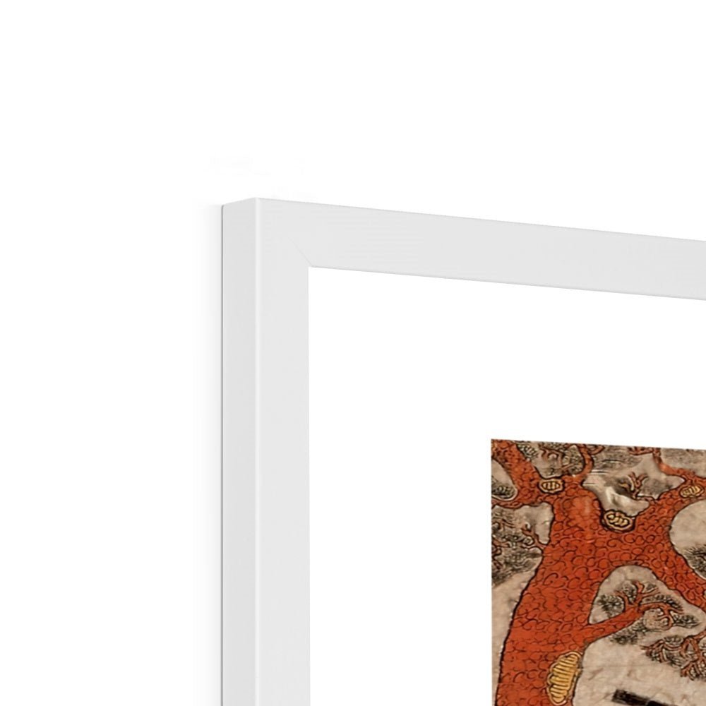 Magical Korean Tiger and Magpie | Classic Mythology Minhwa Painting | Bird Jungle Lion Leopard Home Decor | Cute Kawaii Framed Art Print