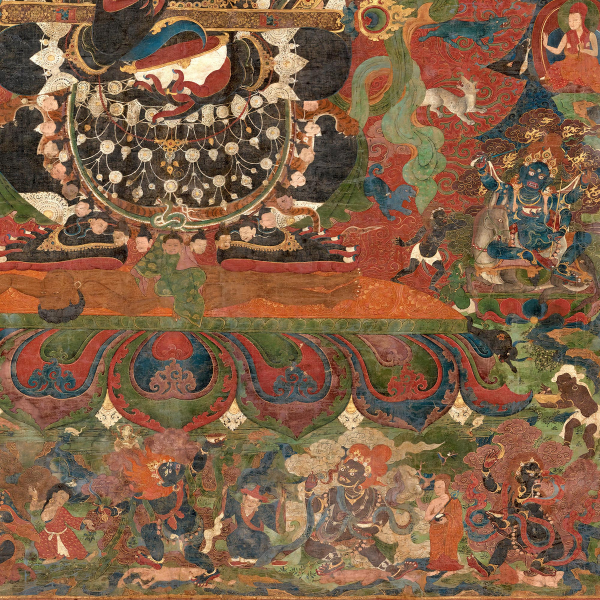 Mahakala | Enlightened Buddhist Protector | Tibetan Thangka Antique Graphic Tee T-Shirt