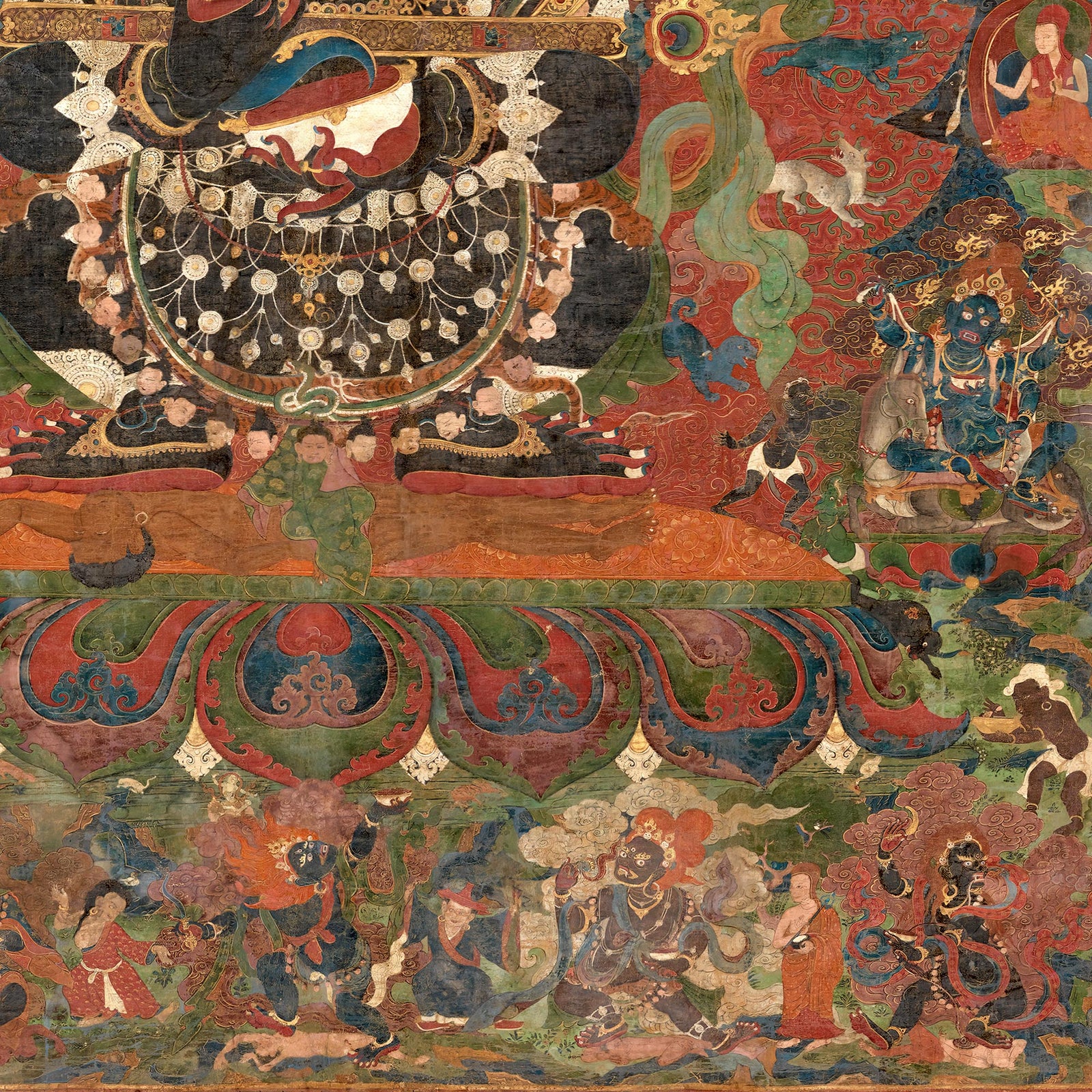 Mahakala | Enlightened Buddhist Protector | Tibetan Thangka Antique Graphic Tee T-Shirt