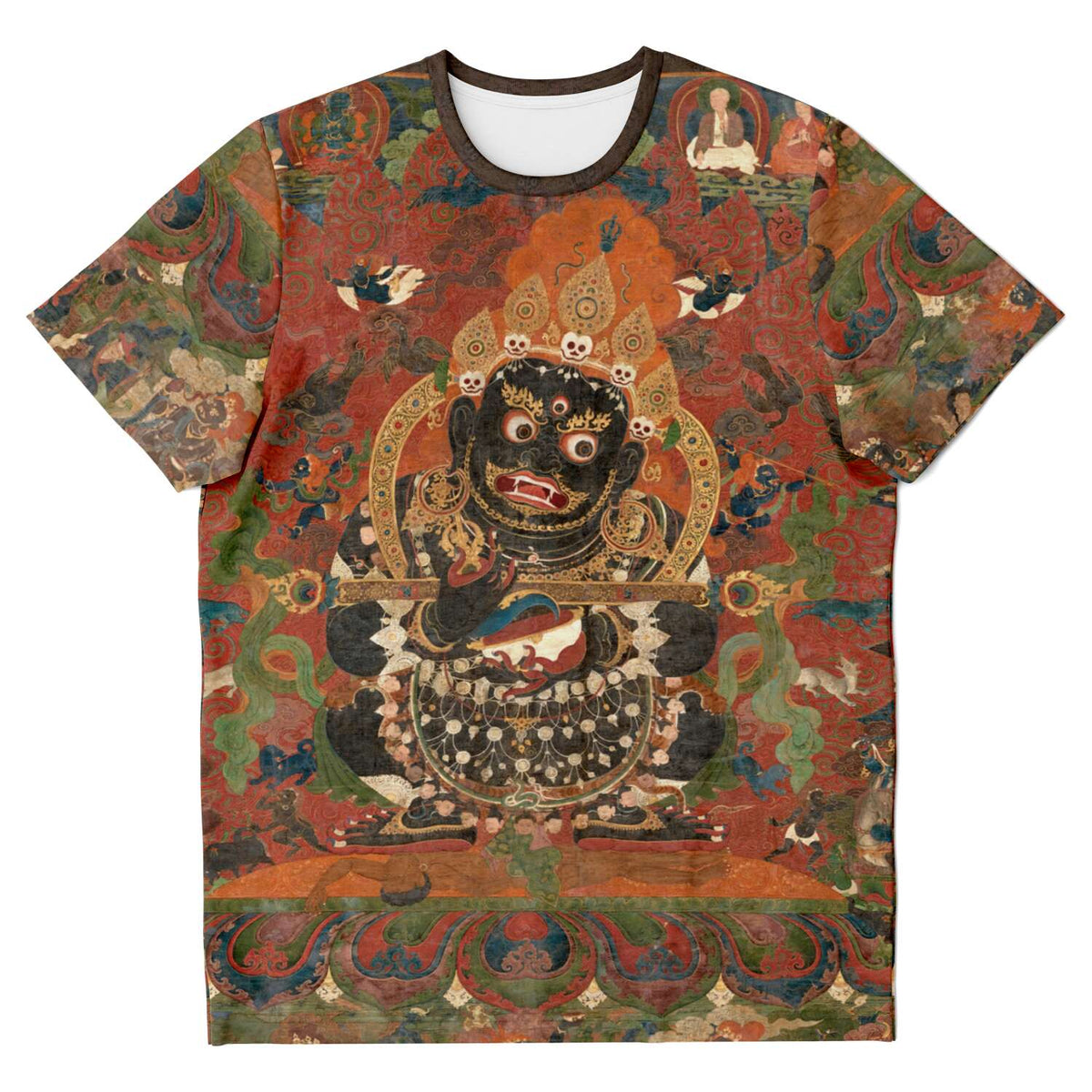 T-shirt XS Mahakala | Enlightened Buddhist  Protector | Tibetan Thangka Antique Graphic Tee T-Shirt