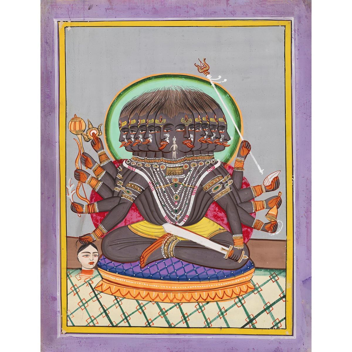 Purple Kali Ma Hindu Devotional Art | Sacred Tantric Feminine Meditation Deity | Yoga Fine Art Print