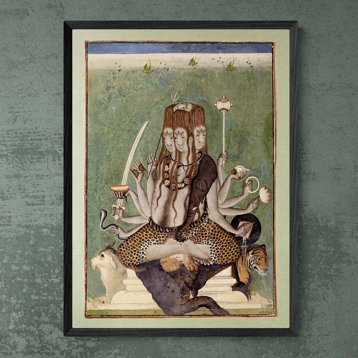 Shiva Bhairava Devotional Hindu Mythology Wall Art | Ancient Tantric Indian Deity Fine Art Print