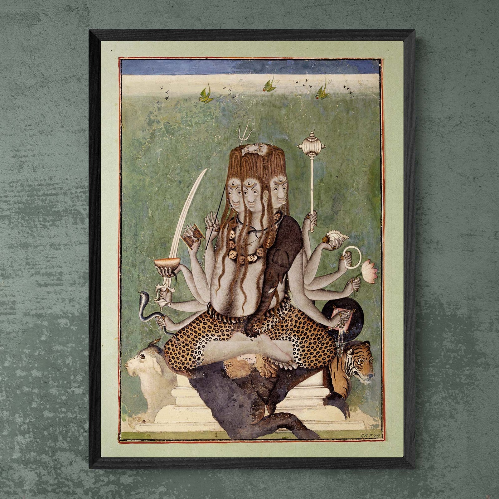 Shiva Bhairava Devotional Hindu Mythology Wall Art | Ancient Tantric Indian Deity Fine Art Print
