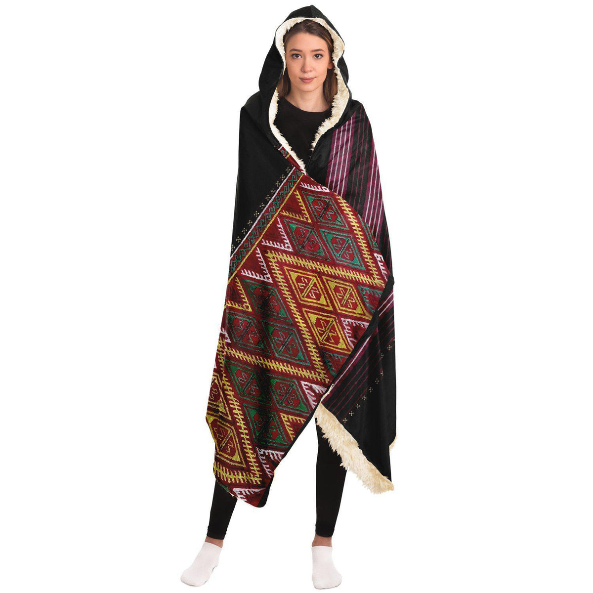 Maio Traditional Embroidery Inspired Hooded Blanket