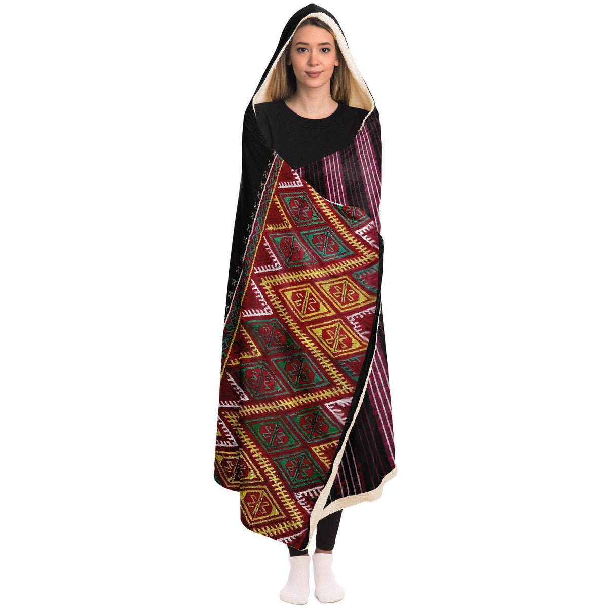 Maio Traditional Embroidery Inspired Hooded Blanket