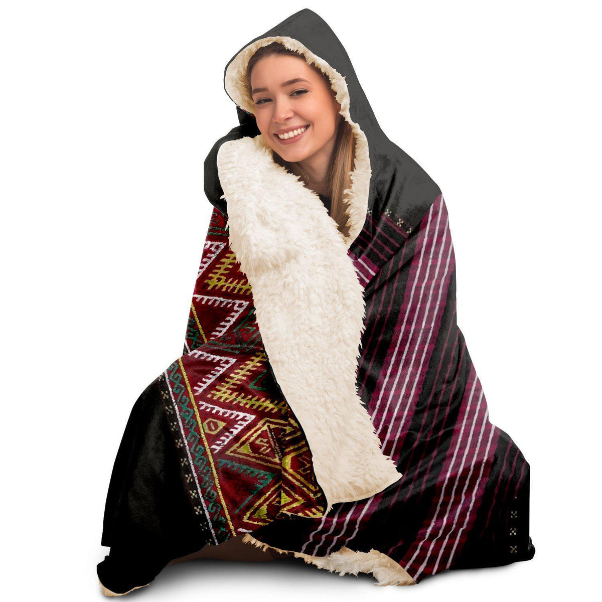 Maio Traditional Embroidery Inspired Hooded Blanket
