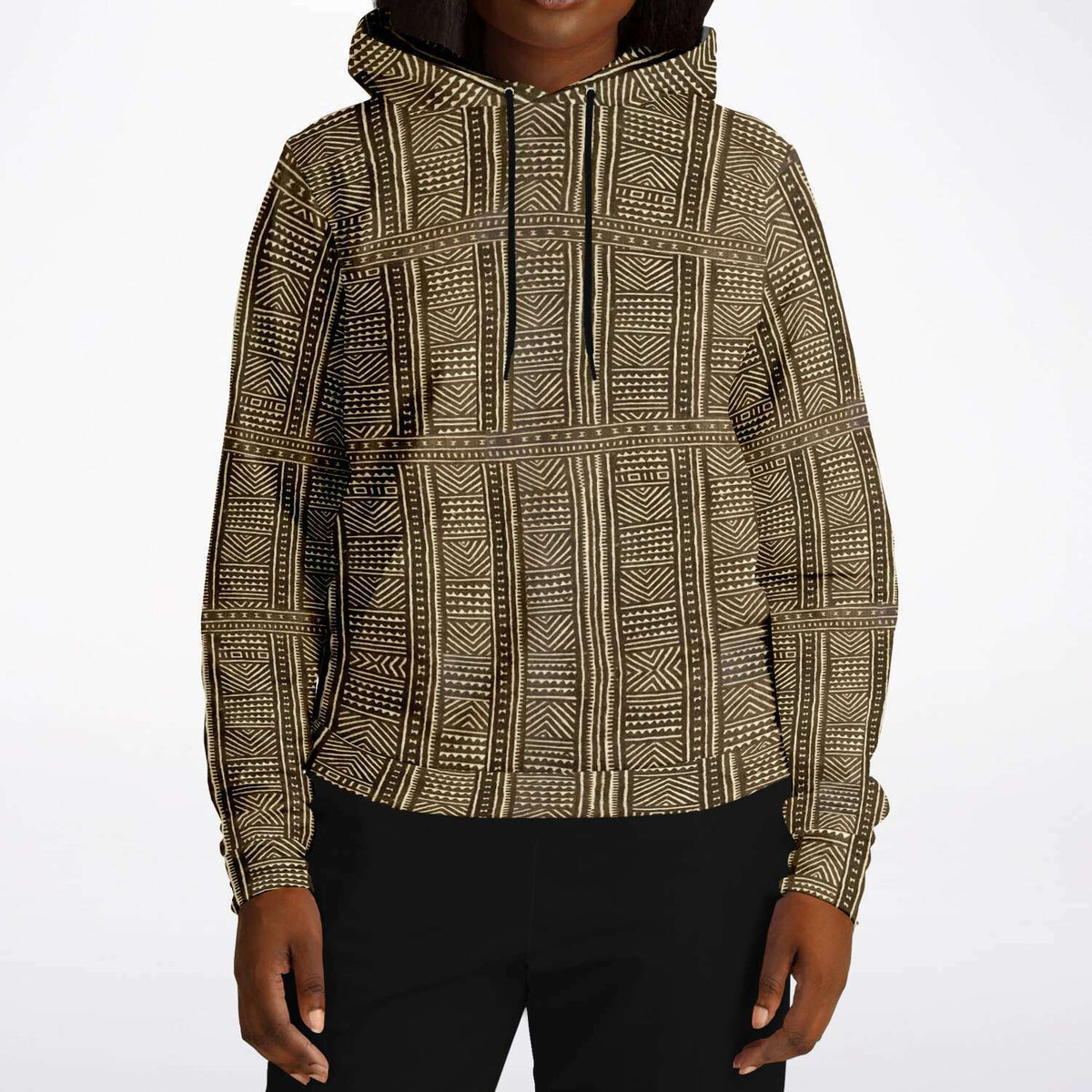 Mali Mudcloth Hoodie Unisex Traditional Tribal Design Bogolan Afrocentric Jacket Vintage Kuba Boho Hippie Gift Ethnic Pullover Hoodie