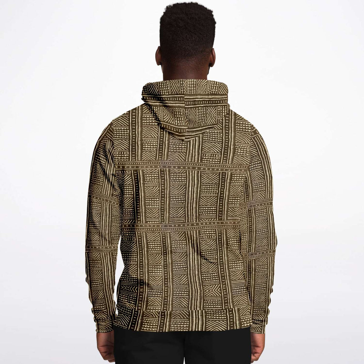 Mali Mudcloth Hoodie Unisex Traditional Tribal Design Bogolan Afrocentric Jacket Vintage Kuba Boho Hippie Gift Ethnic Pullover Hoodie