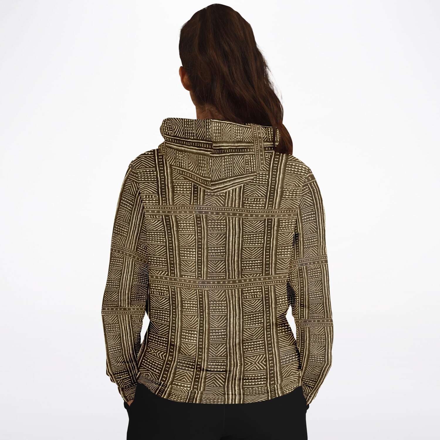 Mali Mudcloth Hoodie Unisex Traditional Tribal Design Bogolan Afrocentric Jacket Vintage Kuba Boho Hippie Gift Ethnic Pullover Hoodie