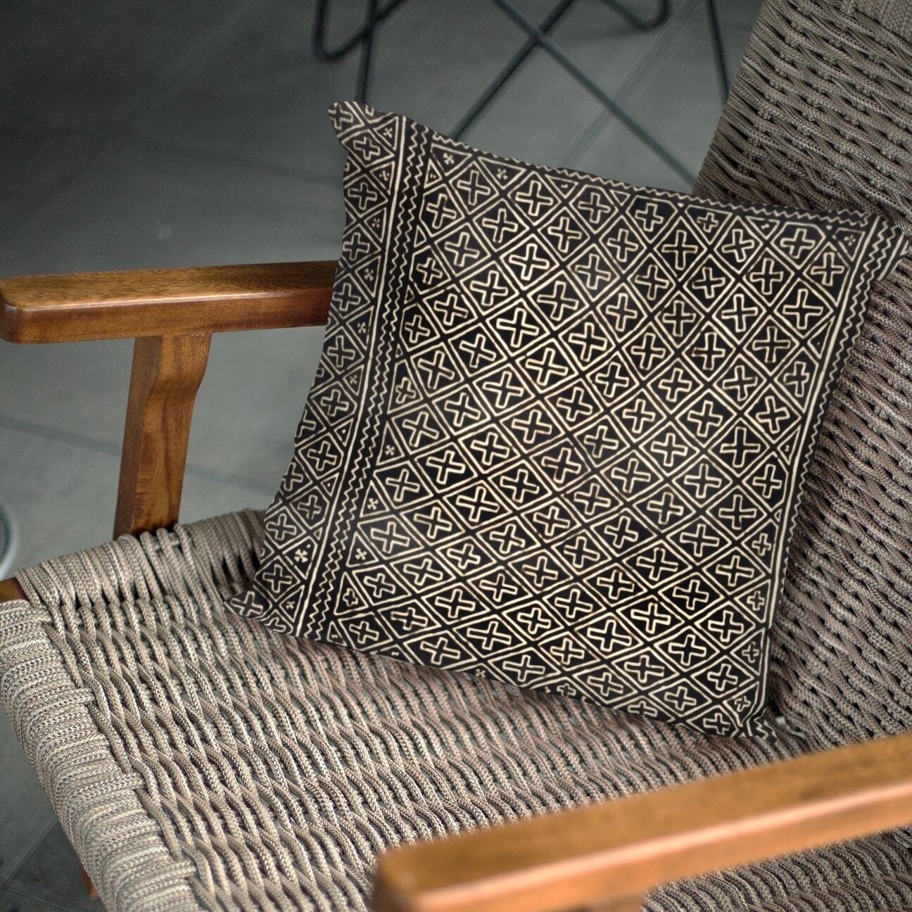 Mali-Mudcloth Inspired African Tribal Pillow Kilim Kuba Batik Ethnic Boho Pillow Antique Vintage Textile