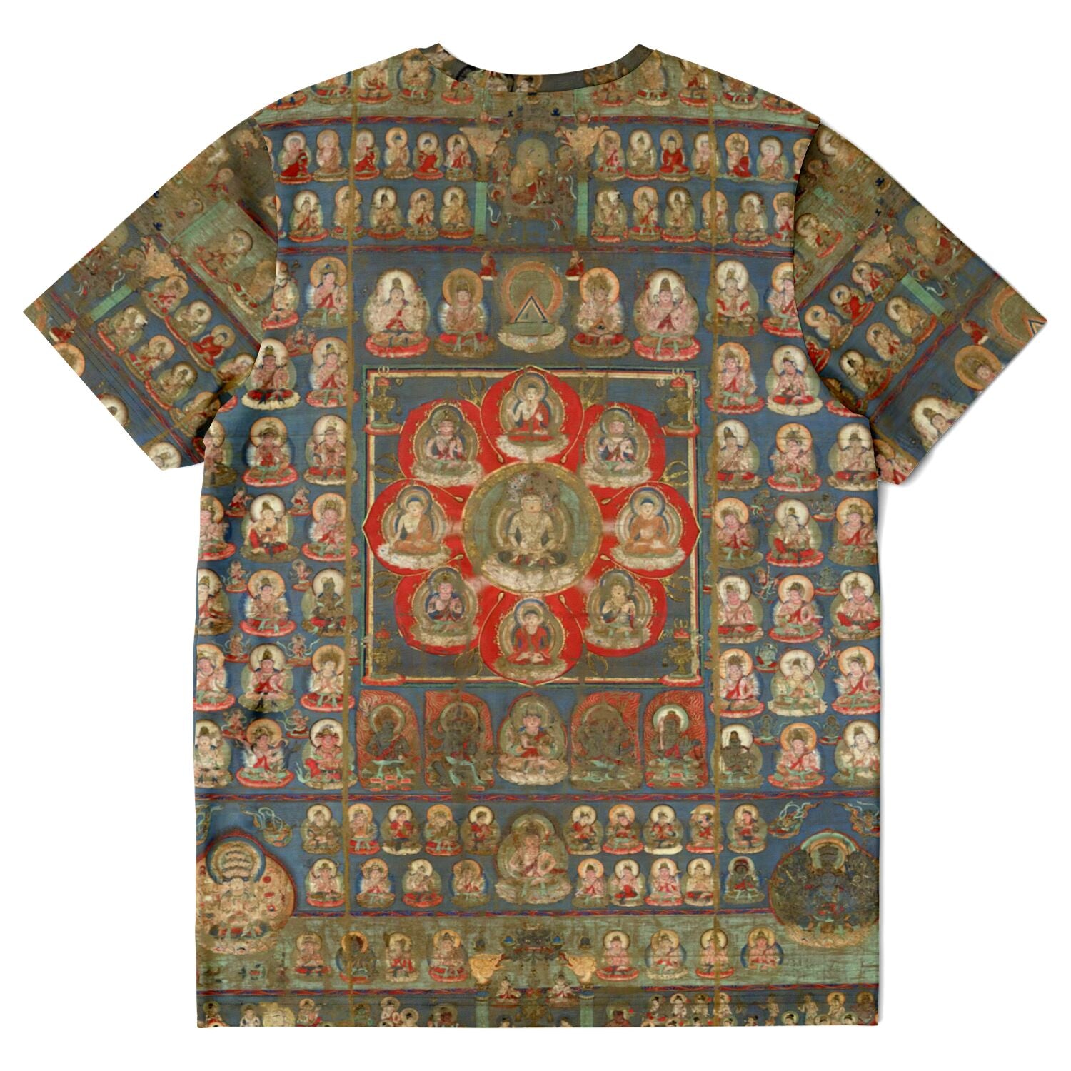 T-shirt Mandala of the Two Worlds: Womb Mandala | Japanese Zen Buddhist Emptiness, Zazen, Vintage Dharma Graphic Art T-Shirt