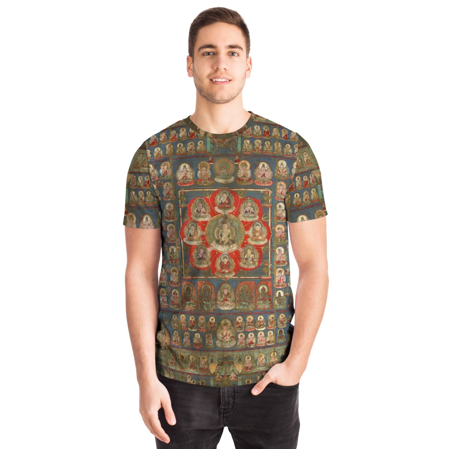 Mandala of the Two Worlds: Womb Mandala | Japanese Zen Buddhist Emptiness, Zazen, Vintage Dharma Graphic Art T-Shirt