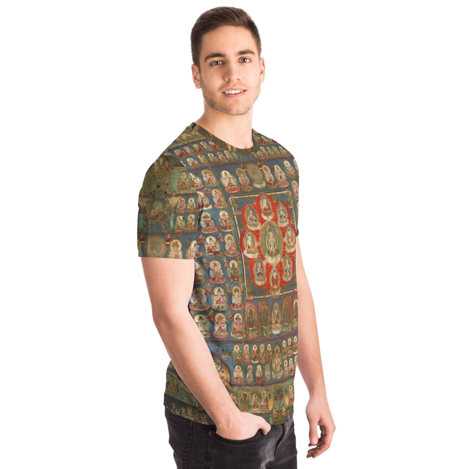 Mandala of the Two Worlds: Womb Mandala | Japanese Zen Buddhist Emptiness, Zazen, Vintage Dharma Graphic Art T-Shirt