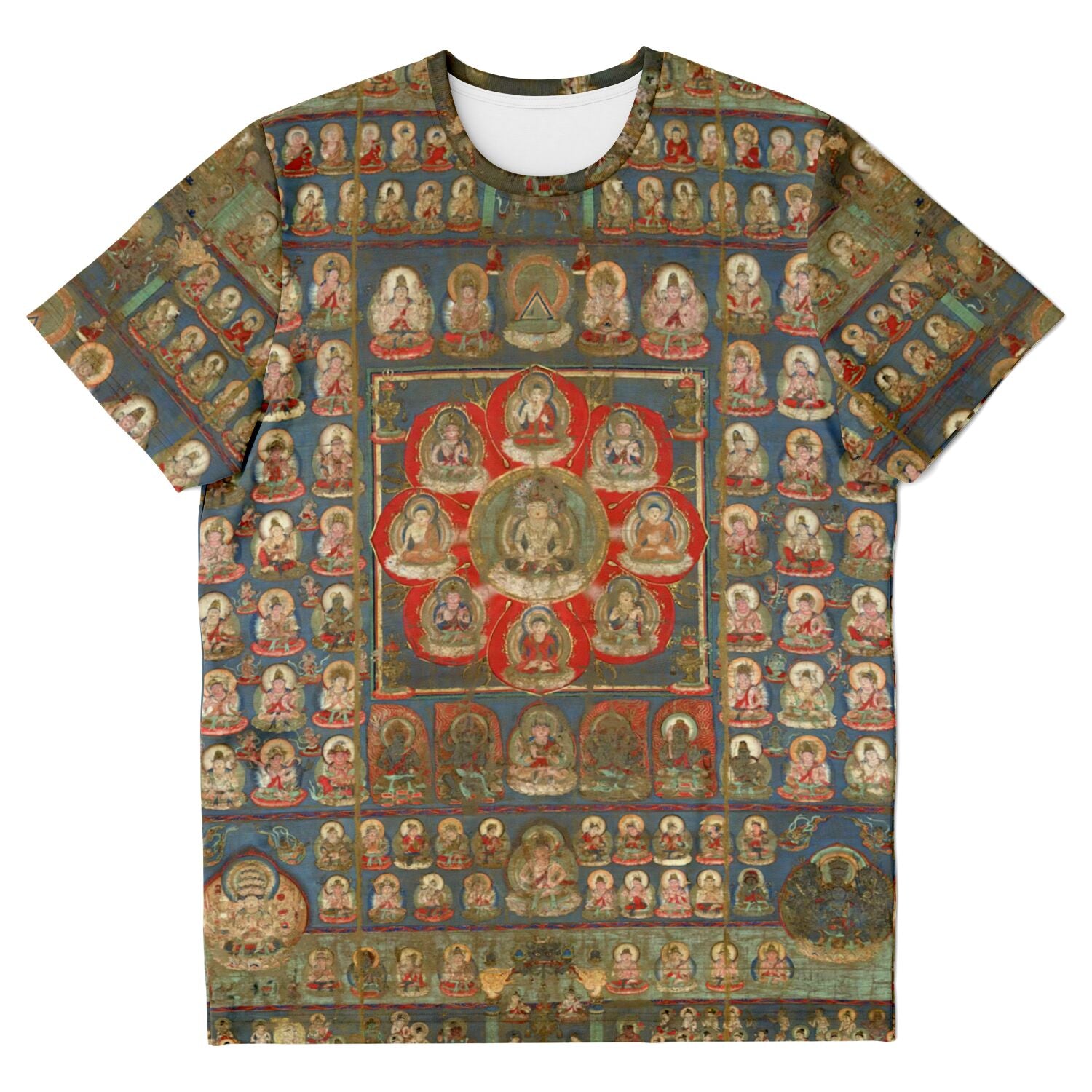 Mandala of the Two Worlds: Womb Mandala | Japanese Zen Buddhist Emptiness, Zazen, Vintage Dharma Graphic Art T-Shirt
