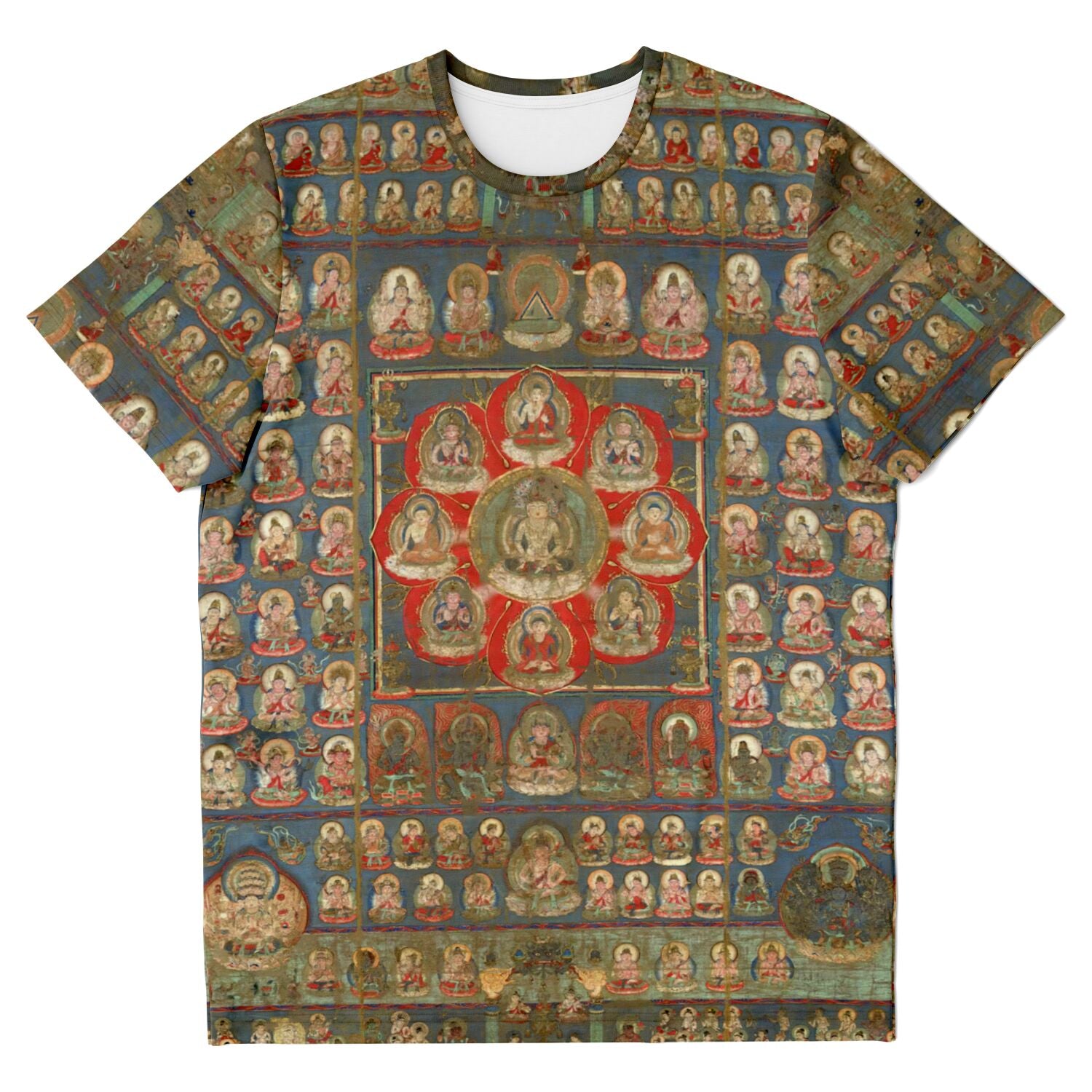 T-shirt XS Mandala of the Two Worlds: Womb Mandala | Japanese Zen Buddhist Emptiness, Zazen, Vintage Dharma Graphic Art T-Shirt