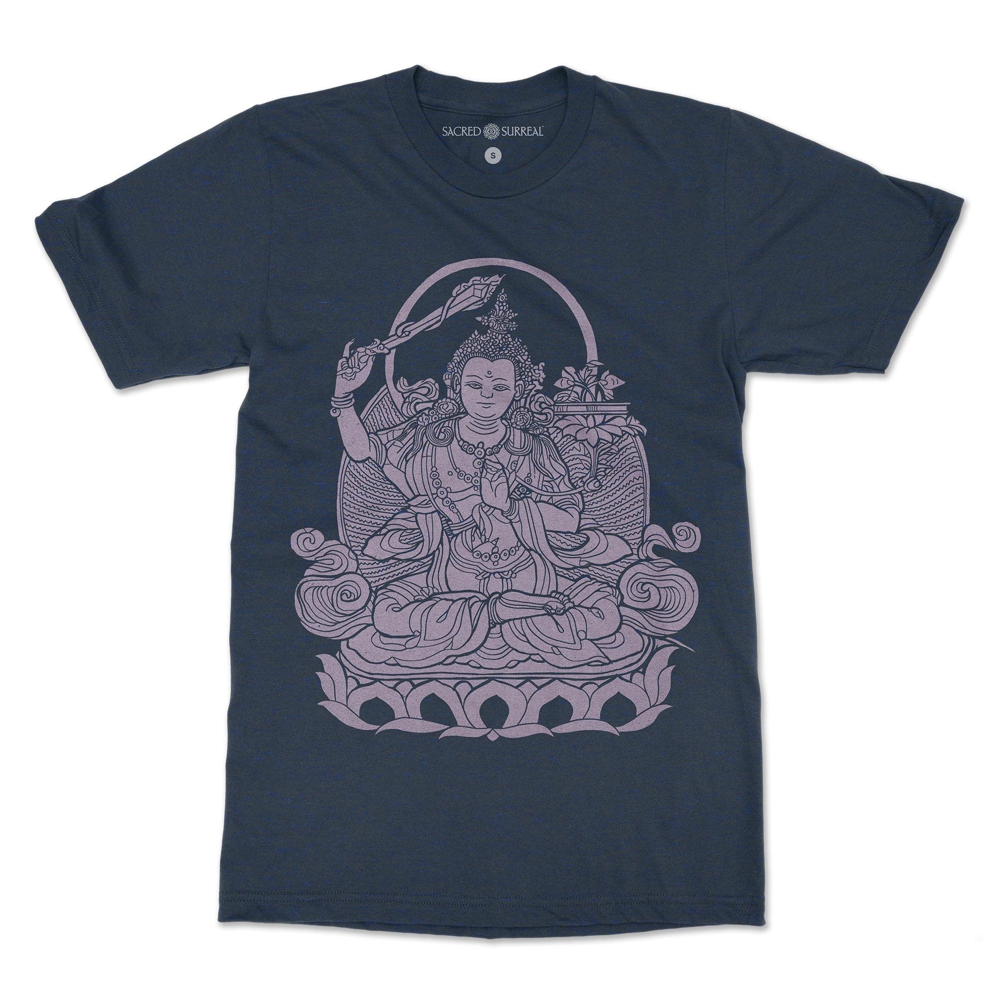 T-Shirts S / Navy Manjusri Bodhisattva Buddhist Mahayana Zen | Buddha Dharma Meditation | Vipassana Mindfulness Gift Zazen T-Shirt