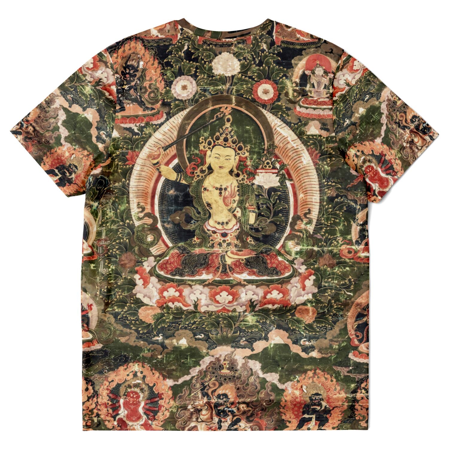 T-shirt Manjusri Bodhisattva Zen Patriarch | Tibetan Buddhist Mythology | Buddha Meditation and Mindfulness Vintage Graphic Art T-Shirt