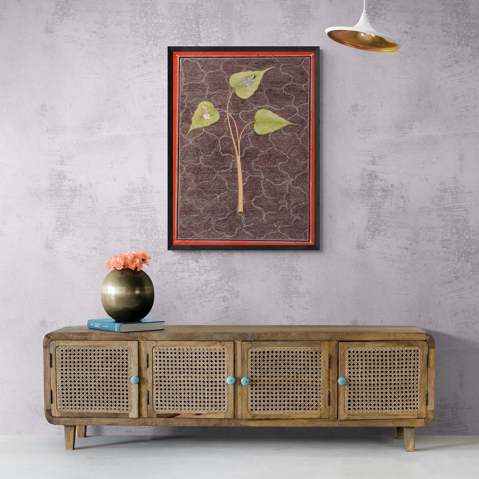 Markandeya Viewing Krishna in the Cosmic Ocean | Rajasthani Miniature Indian Spiritual Fine Art Print