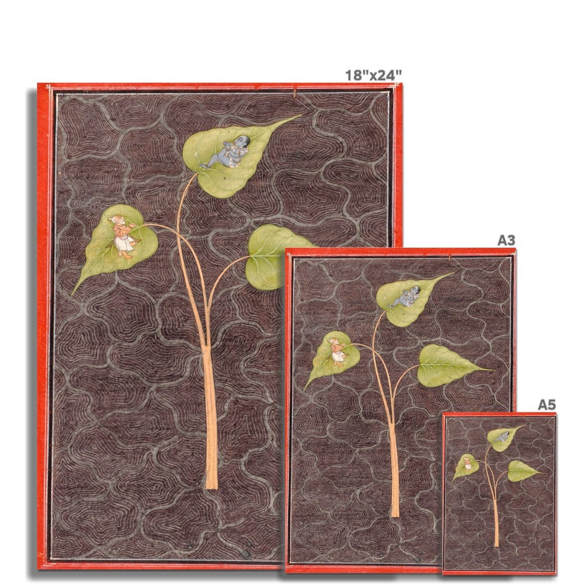 Markandeya Viewing Krishna in the Cosmic Ocean | Rajasthani Miniature Indian Spiritual Fine Art Print