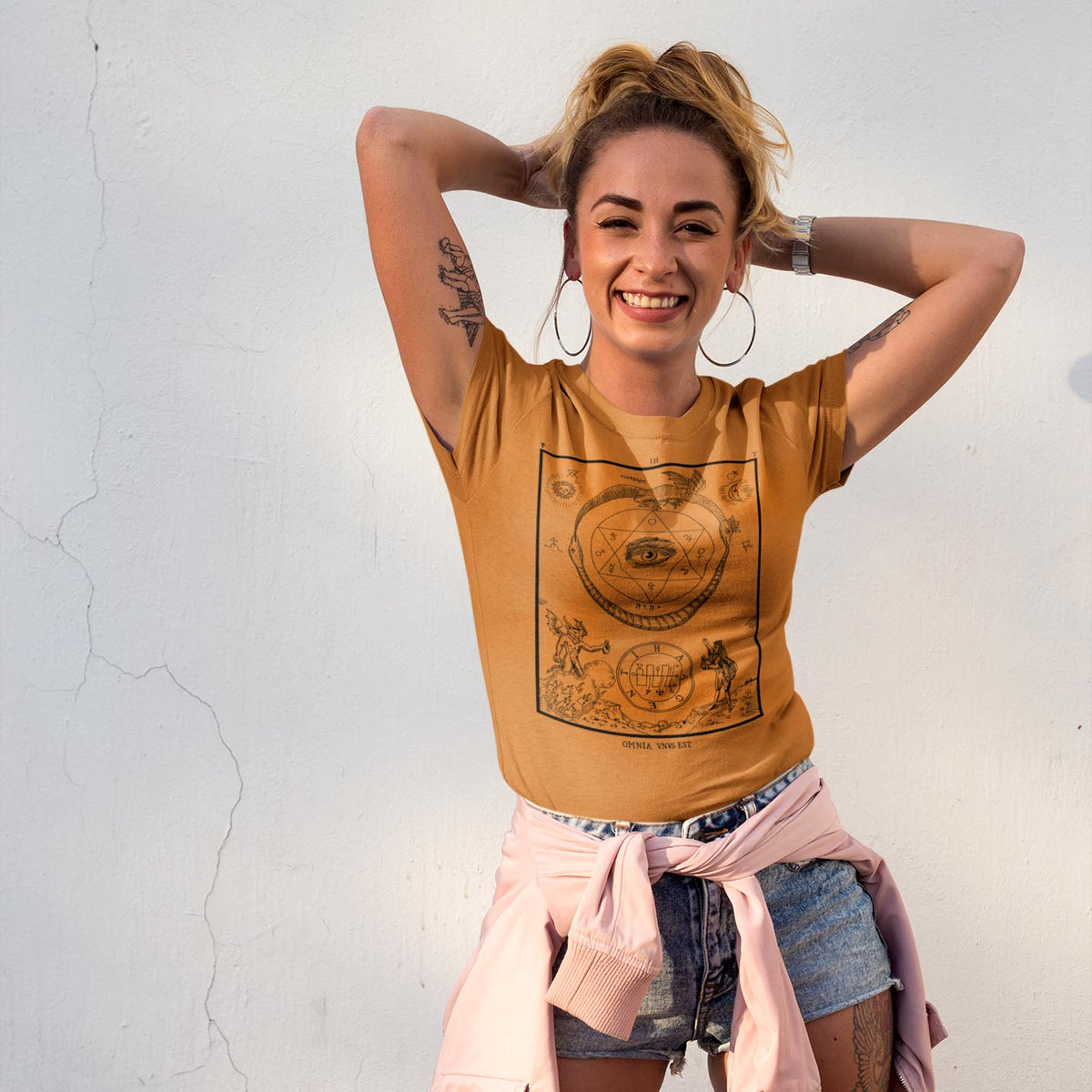 Medieval Alchemy Hermetic Eye of Providence | Ouroboros Kabala European Esoteric Mystical Traditions Graphic Art T-Shirt