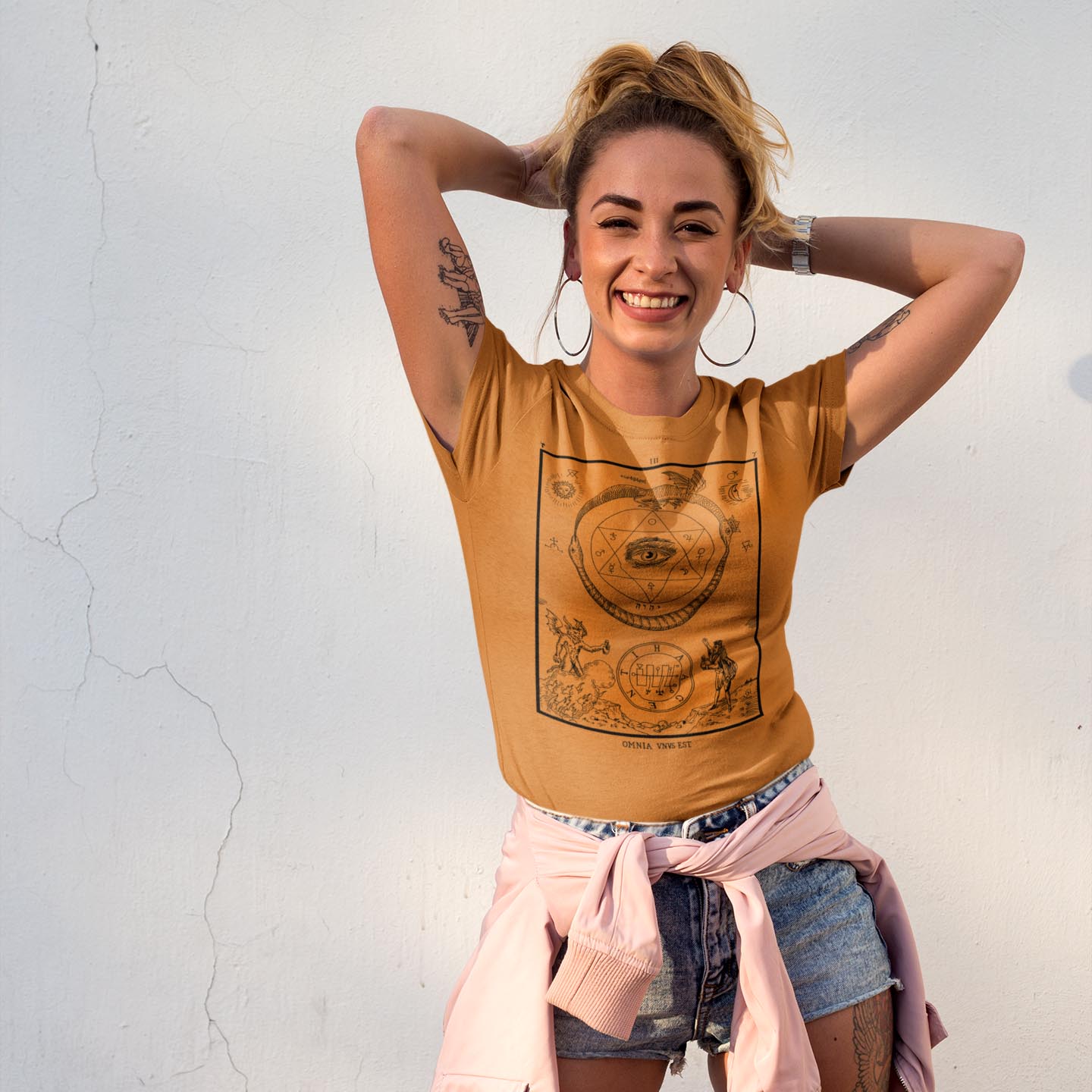 Medieval Alchemy Hermetic Eye of Providence | Ouroboros Kabala European Esoteric Mystical Traditions Graphic Art T-Shirt