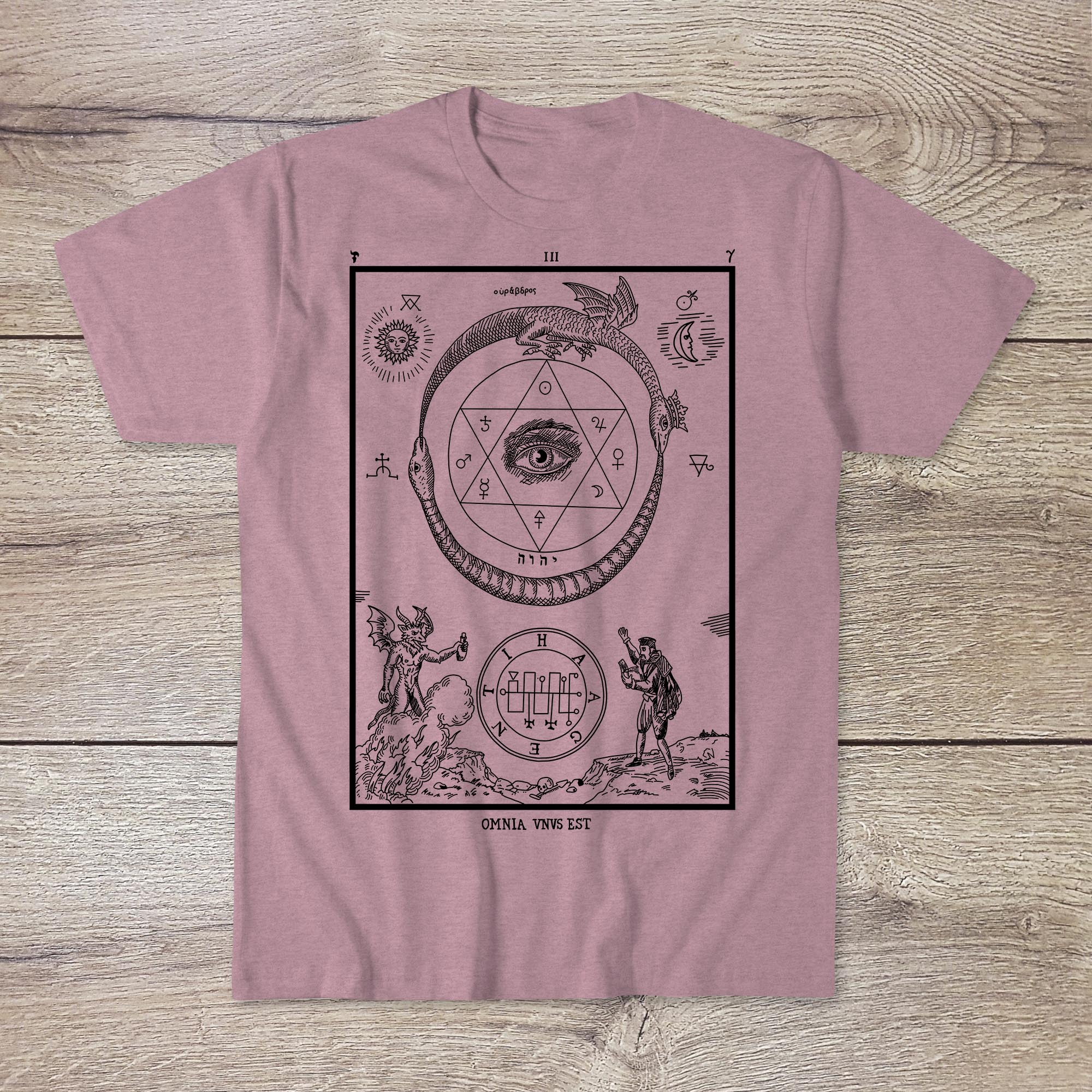 Medieval Alchemy Hermetic Eye of Providence | Ouroboros Kabala European Esoteric Mystical Traditions Graphic Art T-Shirt