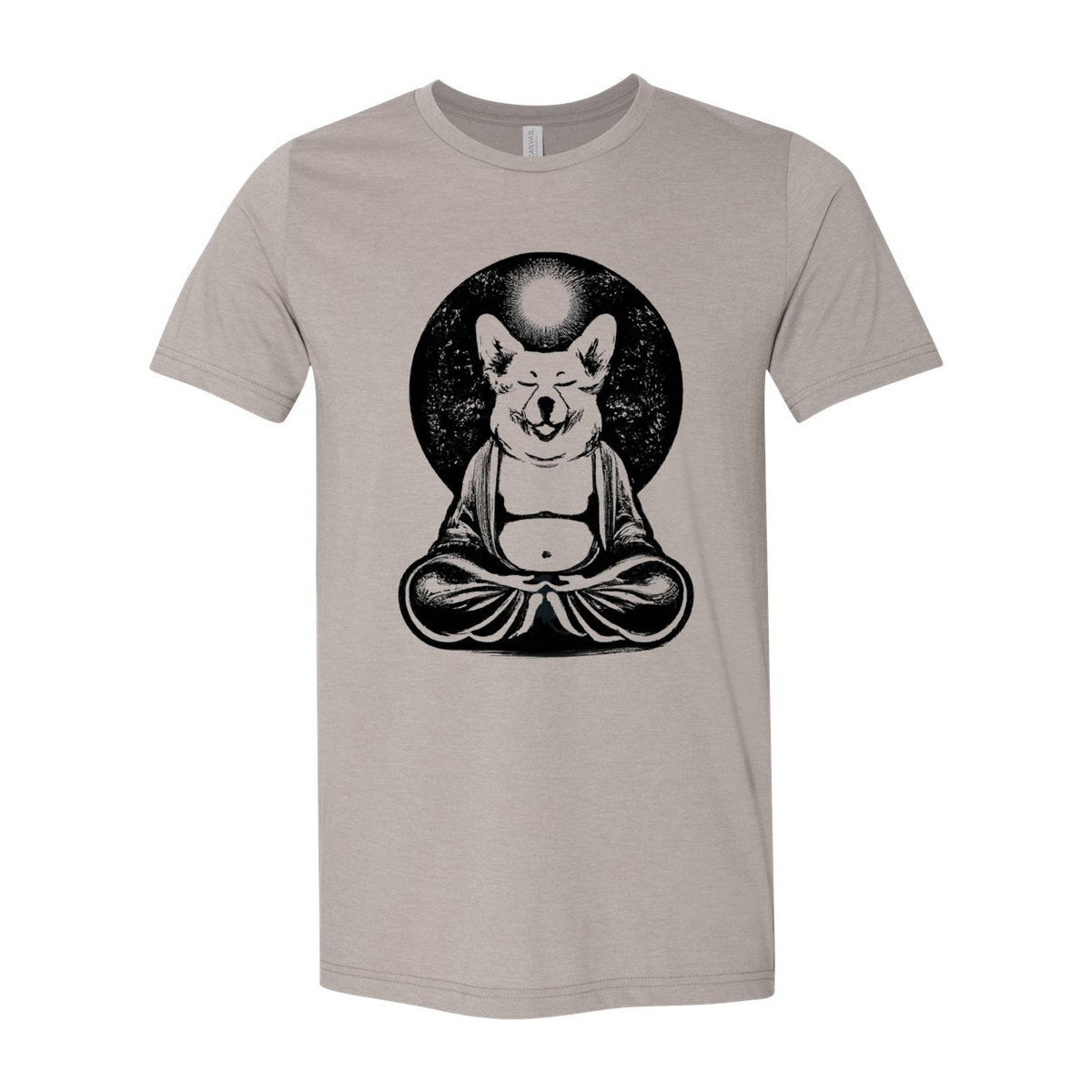 Meditating Zen Corgi at Peace with the Universe | Cute Kawaii Dog-Lover Pet Gift | Unisex Cotton T-Shirt