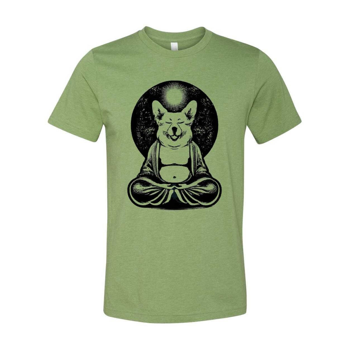 Meditating Zen Corgi at Peace with the Universe | Cute Kawaii Dog-Lover Yoga Pet Gift | Unisex Cotton T-Shirt