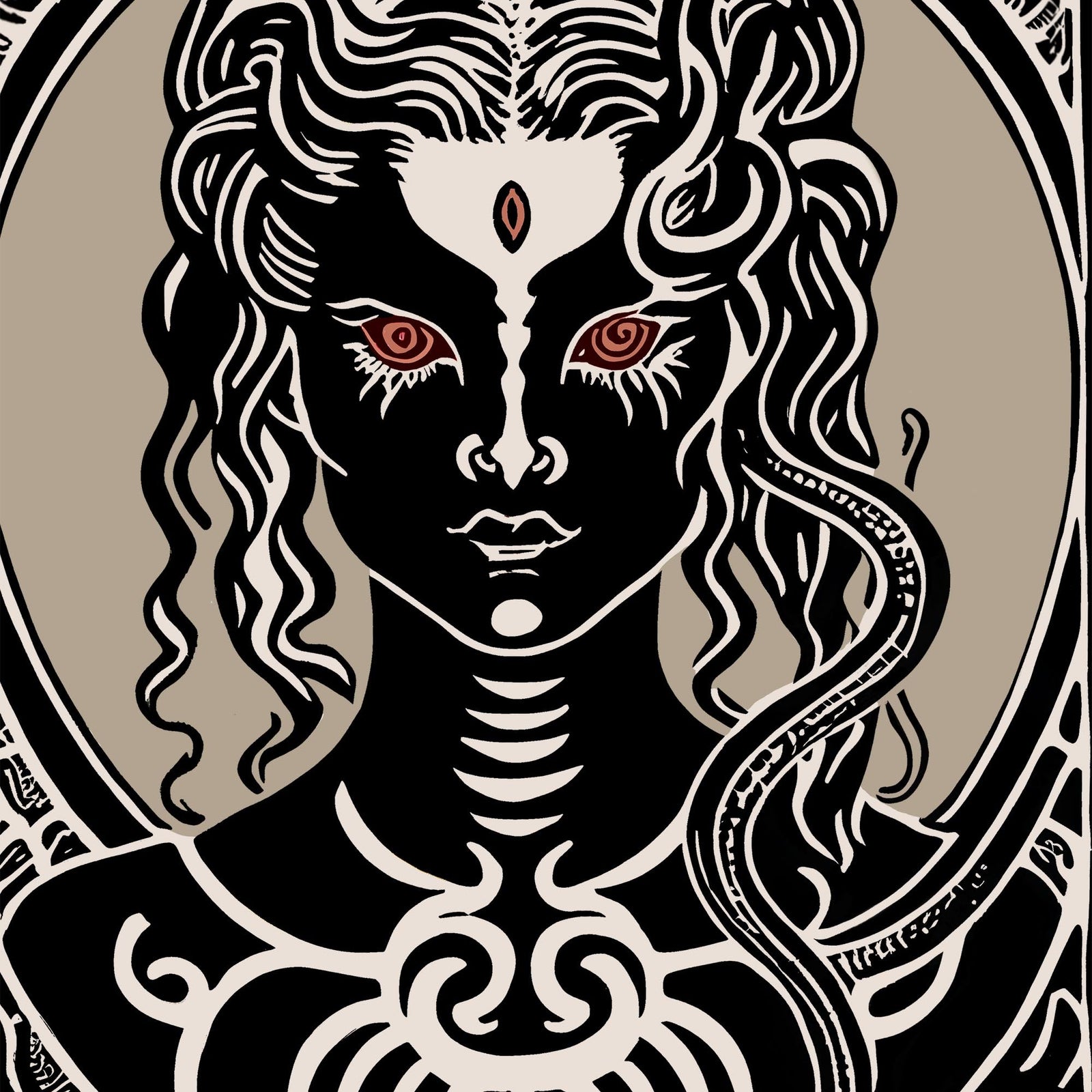 Medusa, Mesmerizing Beauty | Feminine Desire and Power | Greek Mythology Graphic Art T-Shirt