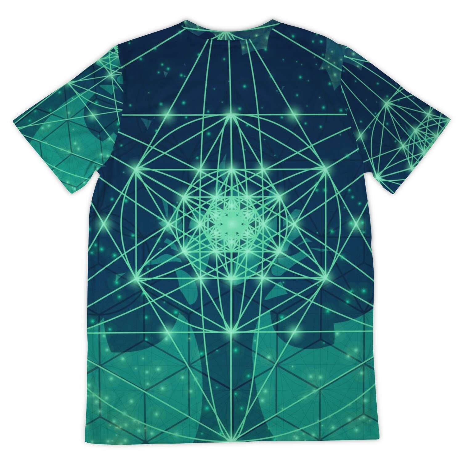 AOP T-Shirt Metatron's Cube Sacred Geometry (Flower of Life, Seed of Life Clothing, Golden Ratio) Graphic Art T-Shirt