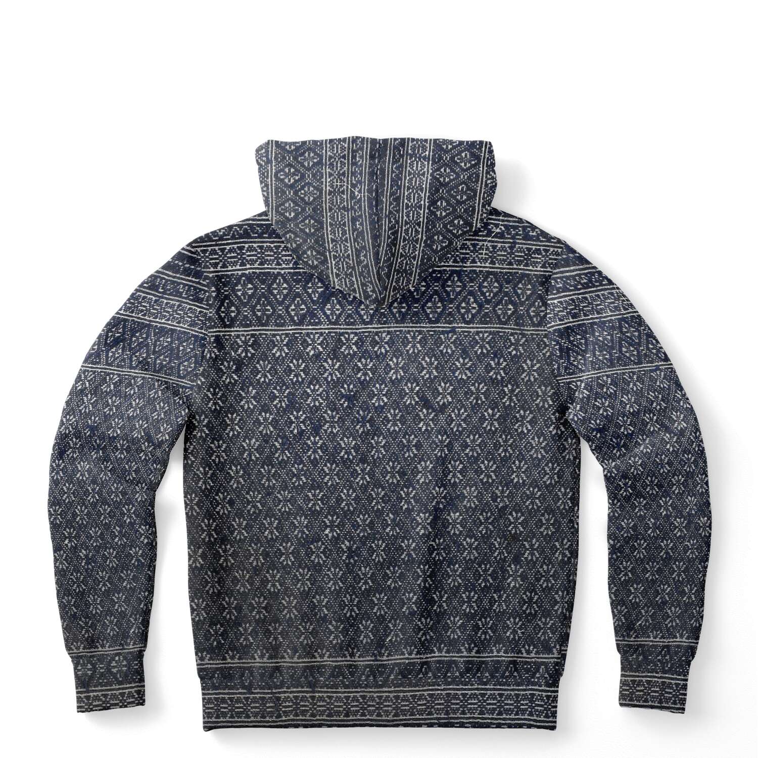 Miao Antique Traditional Textile Indigo Blue Dye Asian Batik Ikat Vintage Gift Boho, Kuba, Kilim, Ethnic Jacket Tribal Pullover Hoodie