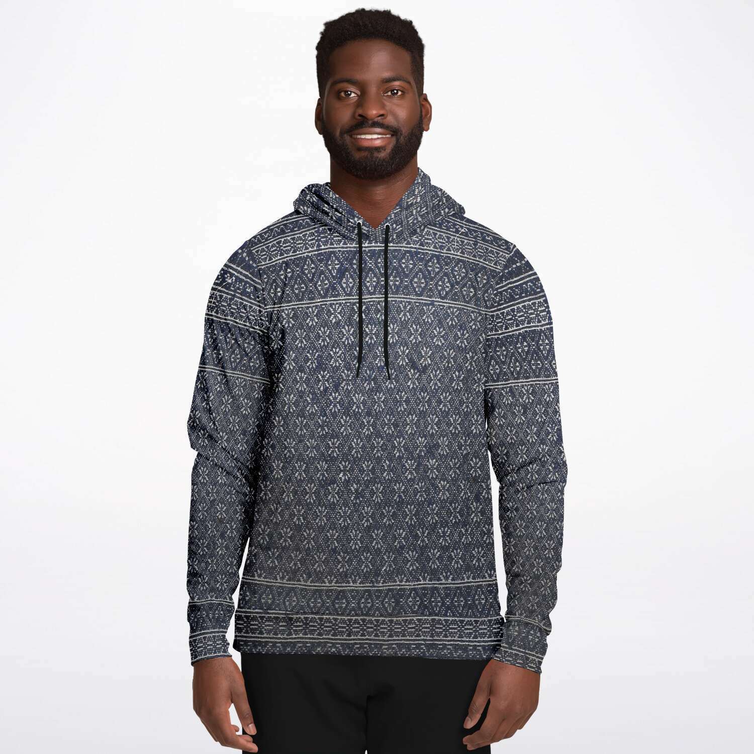 Miao Antique Traditional Textile Indigo Blue Dye Asian Batik Ikat Vintage Gift Boho, Kuba, Kilim, Ethnic Jacket Tribal Pullover Hoodie