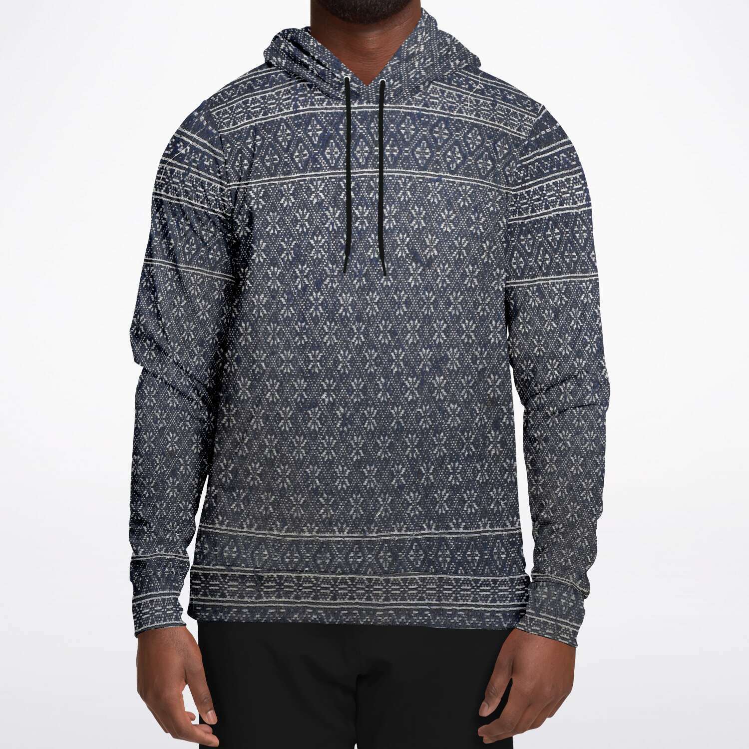 Miao Antique Traditional Textile Indigo Blue Dye Asian Batik Ikat Vintage Gift Boho, Kuba, Kilim, Ethnic Jacket Tribal Pullover Hoodie