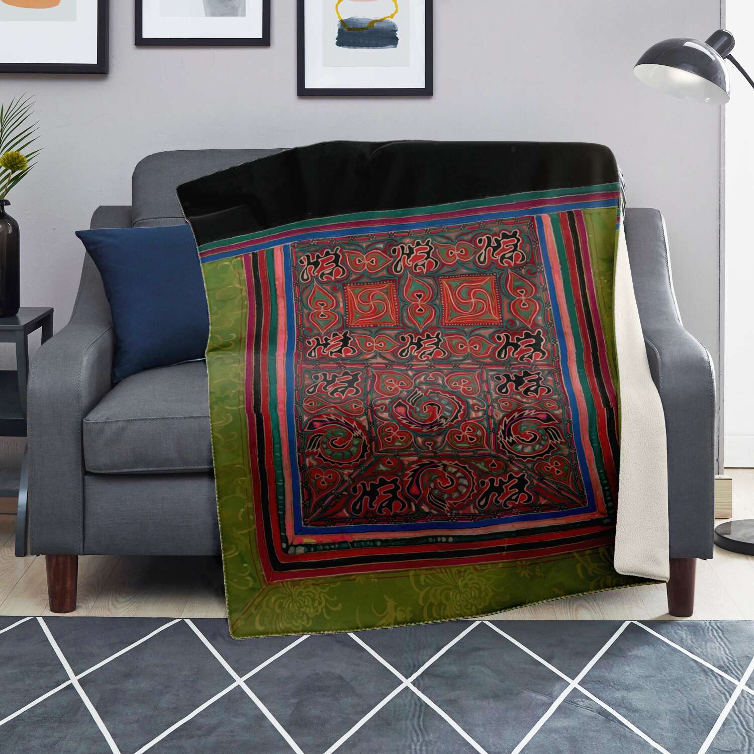MIAO CULTURE 19TH-CENTURY DESIGN | Sherpa Fleece Blanket