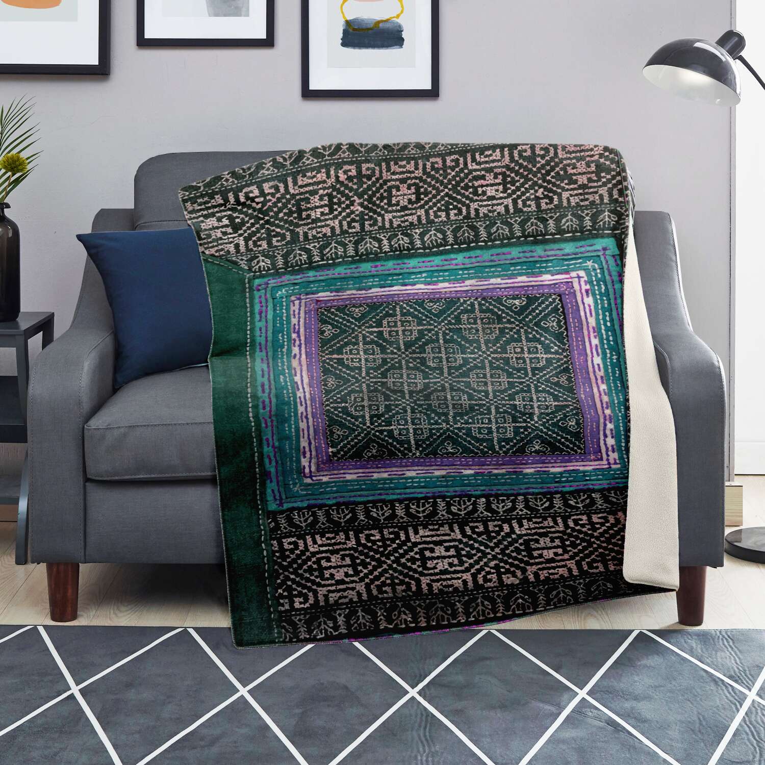 MIAO CULTURE 19TH-CENTURY DESIGN | Sherpa Fleece Blanket